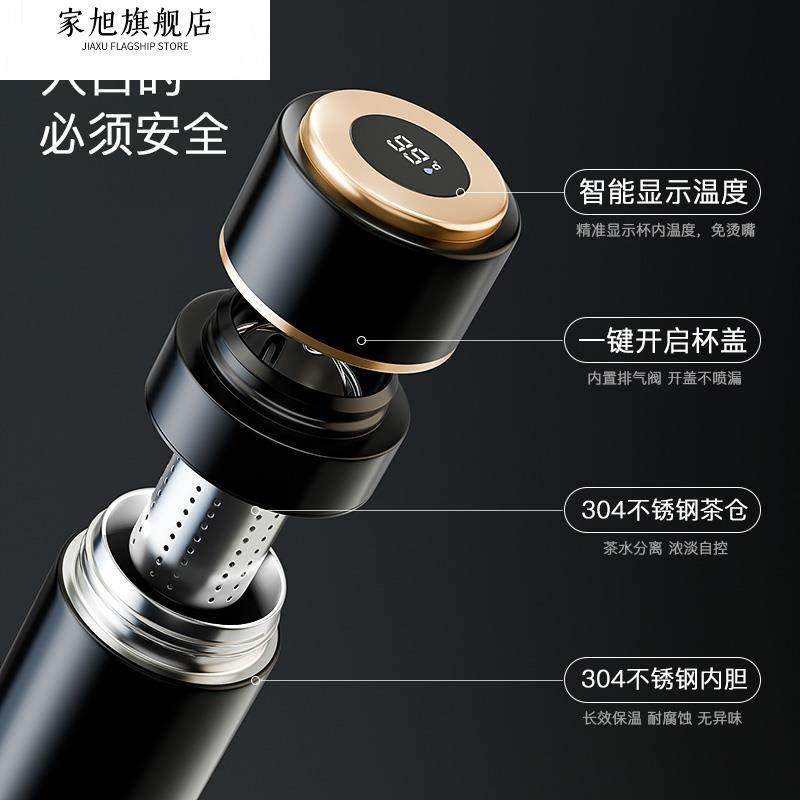 One-Touch Quick-Open Press-Type Car-Mounted Stainless Steel Water Cup Thermos for Men, Tea and Water Separation, New Model for Women 2026