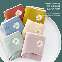 Pure Cotton No Marks Lady Underpants Small Daisy Hip Mid Waist Antibacterial Crotch Graphene Comfortable And Soft Trendy Triangle Pants