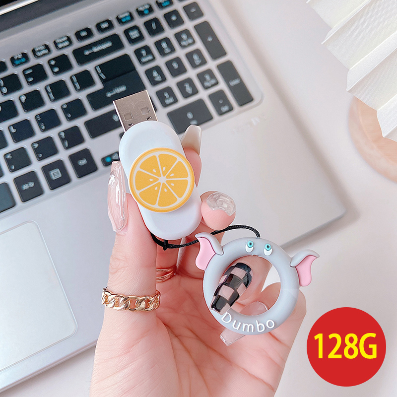 Q cute fruit U disk 128GB large capacity high-speed genuine mobile phone computer dual-use mini small cute girl creative USB portable disk high-value girl heart personality office special car