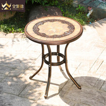 Outdoor tables and chairs courtyard balconies small tables and chairs cast aluminum leisure European tables outdoor terraces wrought iron marble tables