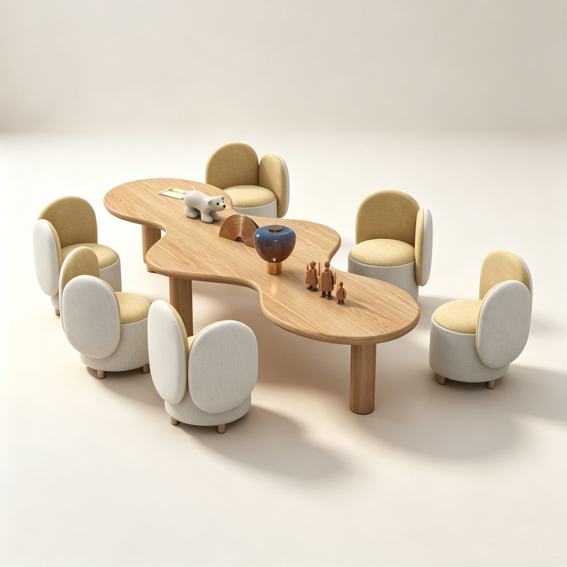 Early Education Center Children's Table and Chair Set, Sales Office Mezzanine Rest Area, Activity and Play Area, Learning and Craft Table Furniture