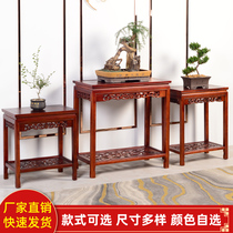 Chinese style living room long table solid wood flower frame bonsai holder fish tank rack ornamental chishi pendulum table swing piece elm shelf