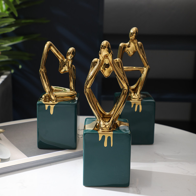 Modern light extravaganza Ceramic characters Pendulum Pieces TV Cabinet Wine Cabinet Xuanguan Bookshelf Art Decorations Office Furnishing-Taobao