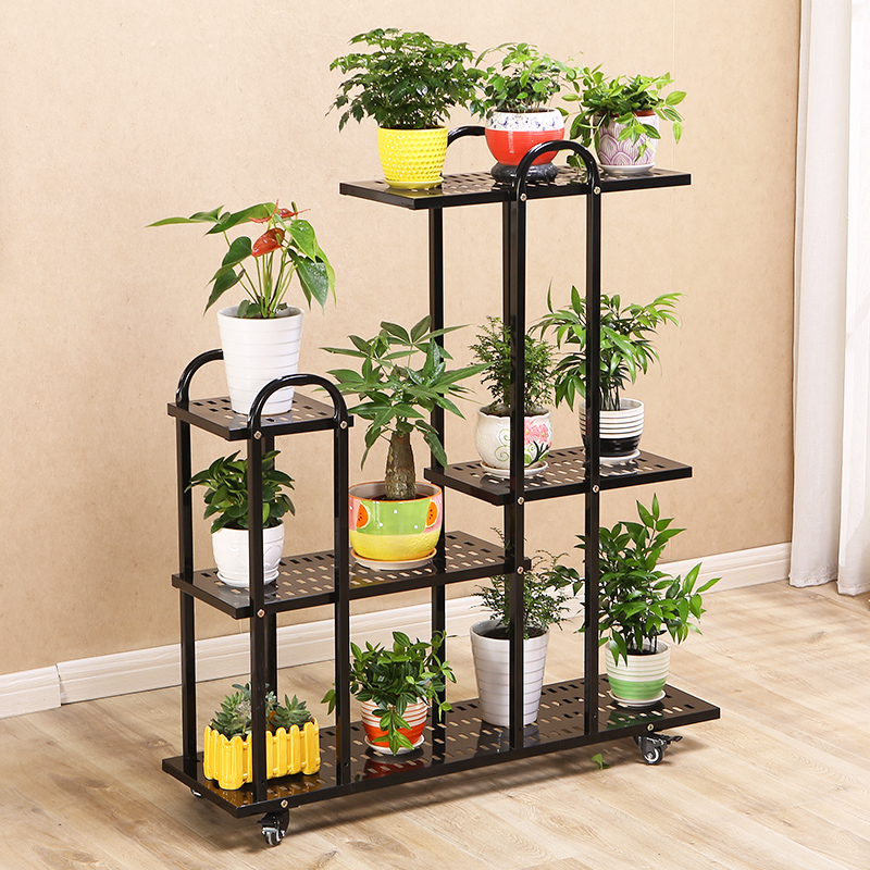 Flower frame balcony living room floor convenient modern iron shelf indoor green carrot pot frame