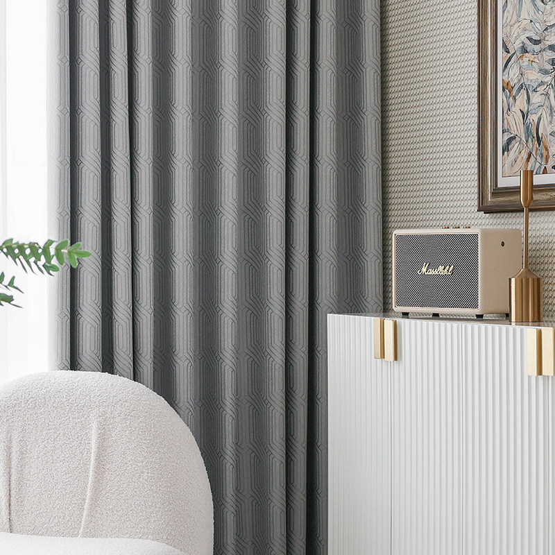 Curtain Modern Minima Light Extravaganza High-end Living Room Atmosphere Custom Shading Bedroom Simulation Silk 2022 New
