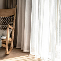 Flax curtain cross texture Chinese style Japanese Nordic simple style curtain window screen balcony living room partition curtain
