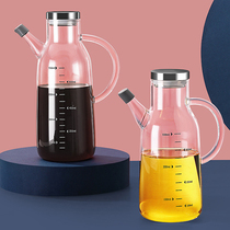 Glass oil bottle Household large capacity leak-proof oil storage bottle Kitchen oil tank Sauce glass leak-proof oil bottle Household vinegar bottle