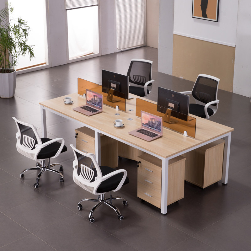 Office desk and chair combination 4 people office furniture 2 people staff screen work place simple multi-person computer desk