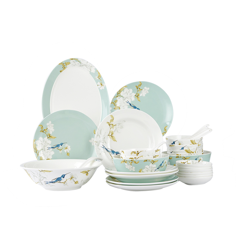 High-Chun Ceramic Magpie Den High Branches New Chinese Bone Porcelain Tableware Suit Bowls Dish Dishes Upscale Light Lavish Moving With Gift Box-Taobao