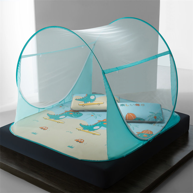 2022 new home free of installation mosquito nets sandmat two-in-one bedroom with bracket anti-fall children one-piece bed curtain