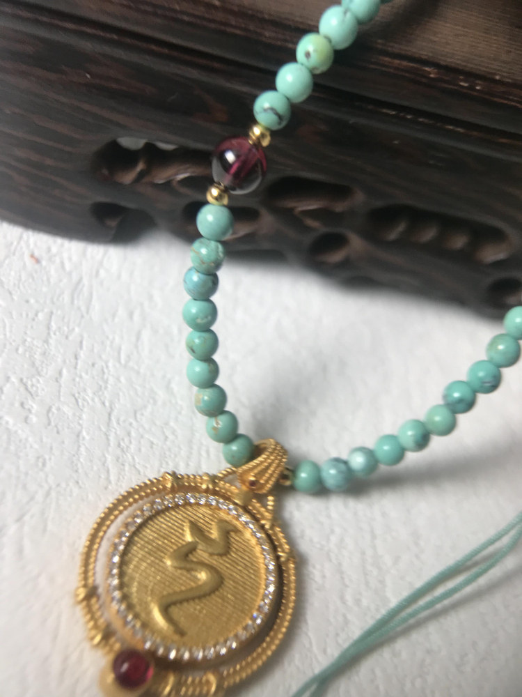 Raw Turquoise 925 Silver Seed Pendant Necklace