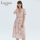 LaviniaClub Lavinia 2020 ຜະລິດຕະພັນລະດູຮ້ອນໃໝ່ ເສື້ອຍືດສີບົວພິມອອກແບບສະບາຍໆ R203LQ19