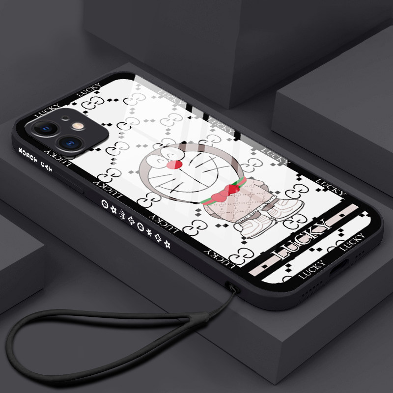 Cartoon cute jingle cat suitable for iPhone13 12promax apple 11 mobile phone protective shell xs xr new xsmax glass 7p all-inclusive 8plus anti-fall