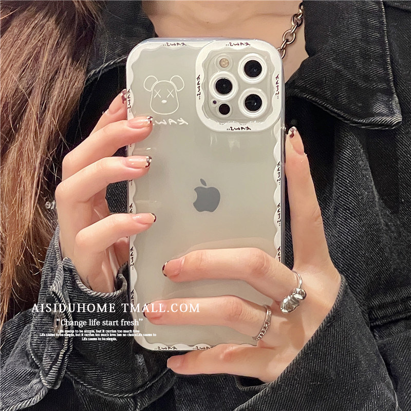 Cartoon Tide Card Violent Bear Apply iPhone13 iPhone13 12promax Apple 11 Phone Protection Shell Xs Xr New Xsmax Transparent 7p Full Package 8plus Anti-Fall