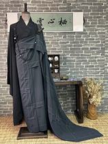 Qixin Yunyi imported linen yarn dark gray large leaf Qiyi wood hook custom dyed color Qiyi ordained monk Yizu