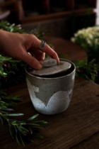 coolbanana handmade stoneware powder storage nut home display festive plain ins style long jar