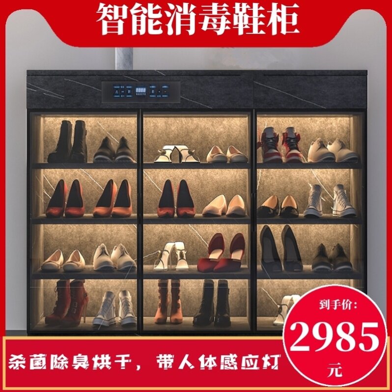 Dust-proof shoe rack slippers heightened hallway disinfection entrance cabinet intelligent deodorizer door shoe cabinet drying boots
