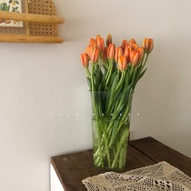 Flower bucket flower flower shop dedicated flower tube flower shop supplies French crystal flower bucket transparent net red recommended