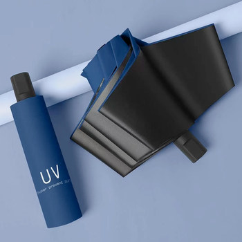 Rain or Shine Dual-Use Black-Coated Sunshade and Sun Protection Umbrella, Windproof and Rainproof Uv Umbrella, Easy to Carry, Adult Umbrella