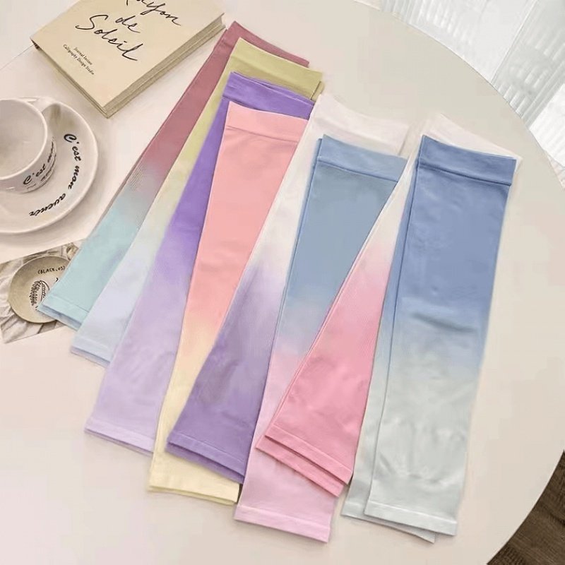 Summer Sun Protection Ice Sleeve Set with Gradient Color Ice Sleeves for Outdoor Cycling and Driving to Protect Against Uv Rays