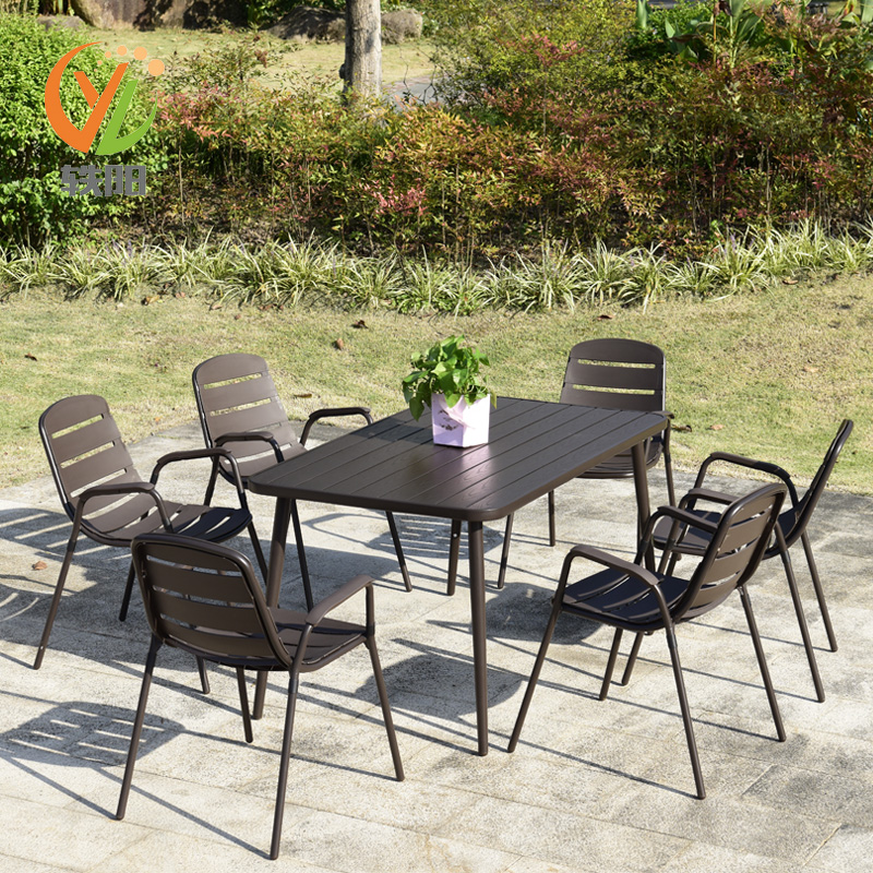 Outdoor Table And Chairs Patio Balcony Small Tea Table Garden Iron Art Three Five Pieces Casual Milk Tea Shop Outdoor Table And Chairs Combination