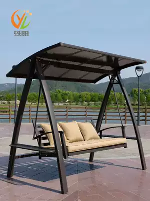 Yiyang outdoor swing chair wrought wrought hanging basket with solar light garden garden swing hammock