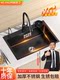 洗菜盆黑金刚大单槽不锈钢水槽手工纳米厨房台下洗碗盆水池洗手池