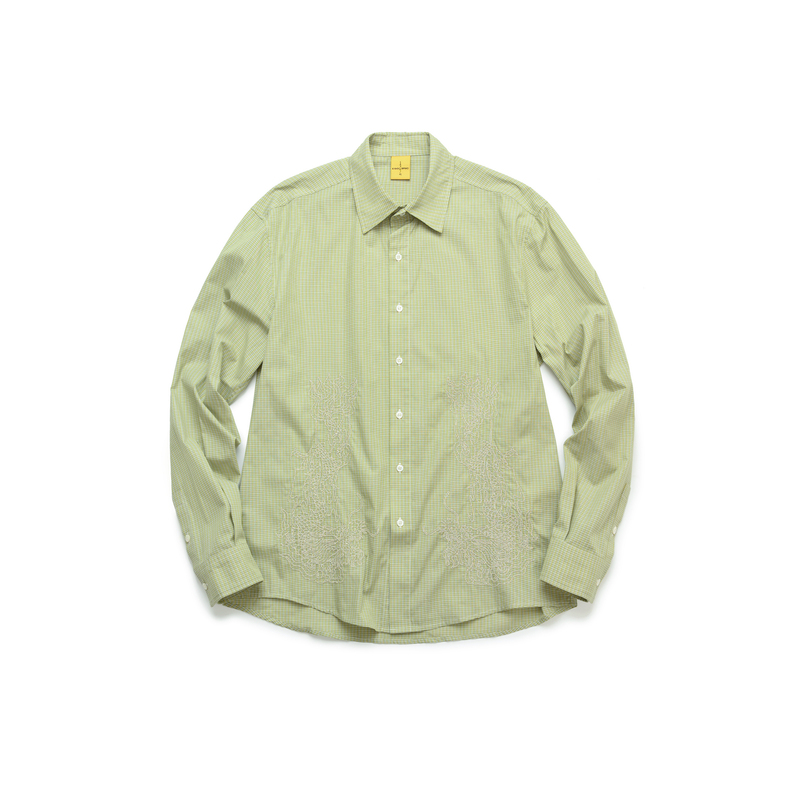 Esoteric Silver Thread Plaid Long Sleeve Shirt Silver Thread Plaid Shirt