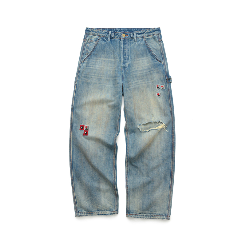 Esoteric Thing Mine Sweeper Embroidered Jeans Minesweeper Jeans