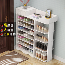 Shoe cabinet without door home door large capacity storage portal cabinet balcony simple wooden locker entrance small shoe rack