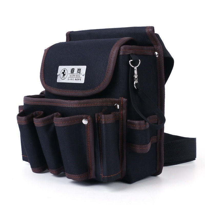 Electrical tool kit canvas waist bag thickened storage bag large hardware tool bag small multi-function repair bag