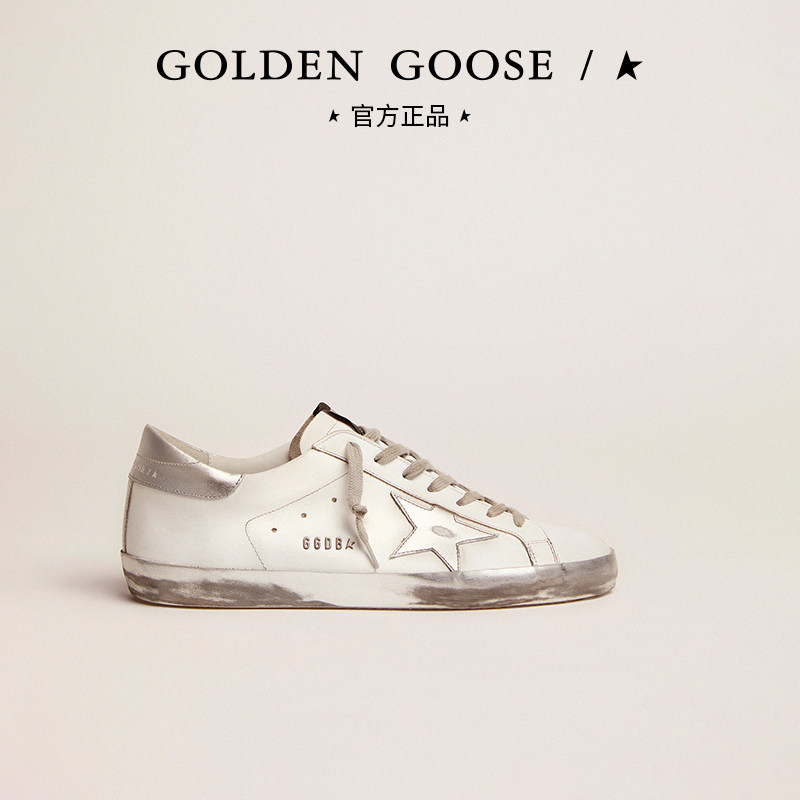 Golden Goose men's shoes Super-Star retro Dirty Dirty Shoes Small White Shoes Silver Tail Stars Casual Board Shoes