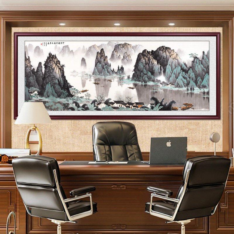 one thousand Peak Arena Show Country Painting Landscape Painting Living Room Decoration Painting Office Hung Painting Sofa Background Wall Solid Wood Banner Mural Painting