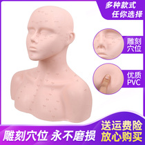 Beauty salon practice massage head dummy head model Face carving acupuncture points Soft bald head learning head model