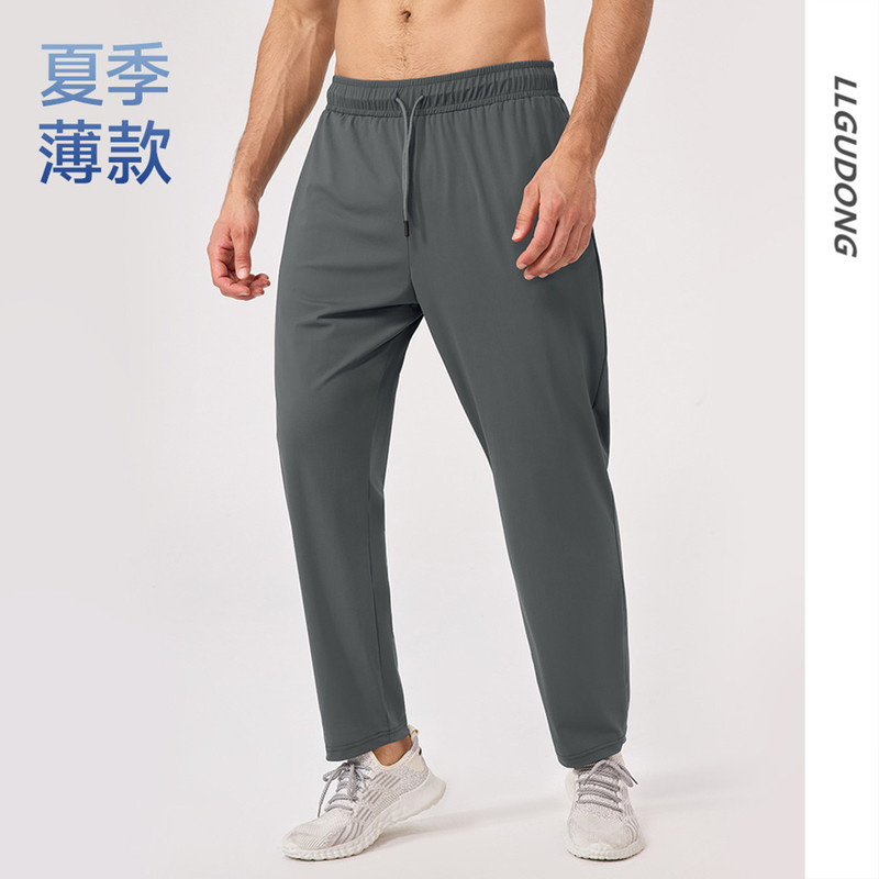 Lulu Style 26 Men's Loose Fit Sports Pants, Stretchy Breathable Gym Pants, Casual Running Training Thin Cropped Pants