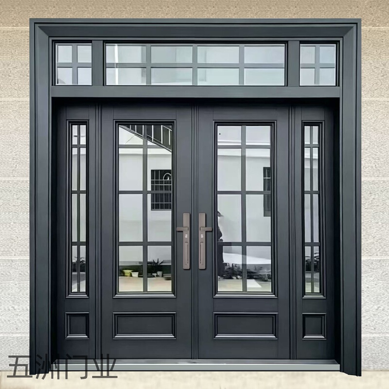 Zinc Alloy Villa Double-Door Entrance Door, Rural Entry Door, Tempered Glass Door, Rural Self-Built House Entrance Door Zinc Alloy Villa Double-Door Entrance Door, Rural Entry Door, Tempered Glass Door, Rural Self-Built House Entrance Door