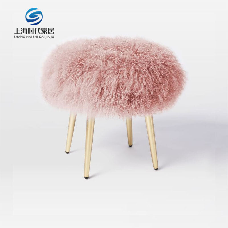 Nordic modern light luxury beach wool small stool net red simple bedroom makeup chair sofa stool cloakroom changing shoe stool