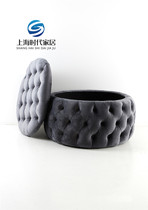 American light lavish round pull buckle home storage for shoes stool modern short stool minimalist living-room multifunctional sofa pedalling