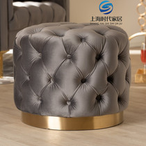 American velvet fabric Pedalling Bed Tail Stool sofa Stool Round Tea Bench Cloakroom Doorway Light Extravagant and Shoes Stool