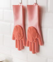 Wanming net red Silicone rubber durable cleaning gloves Dishwashing housework Waterproof insulation thickened kitchen brush bowl artifact