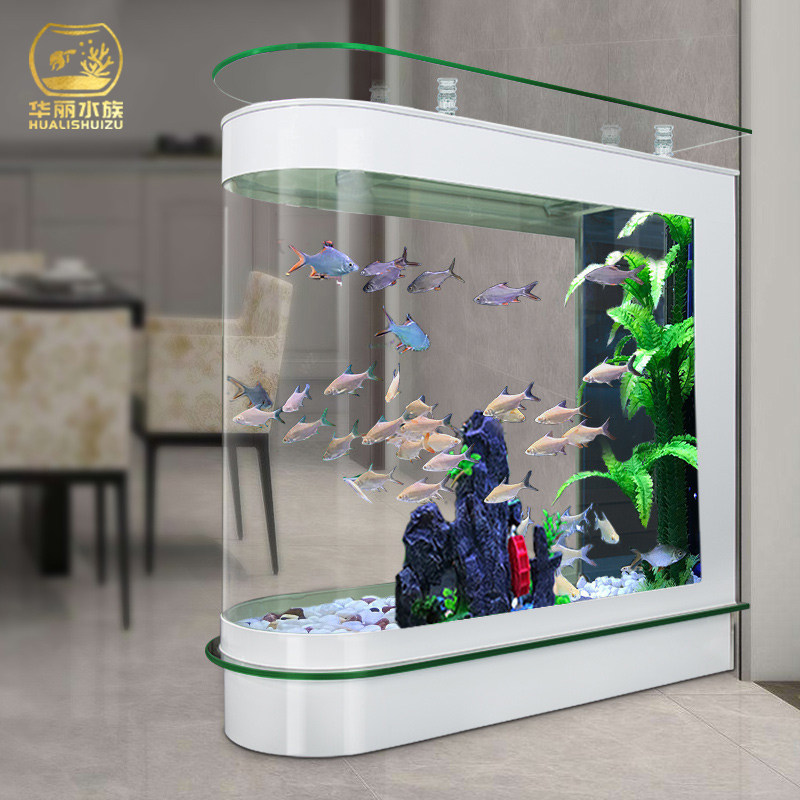 Ground Sub Warhead Fish Tank Eu Style Aquarium 1 2 m 1 5 m Living room Home partition Large and medium-sized fish tank building