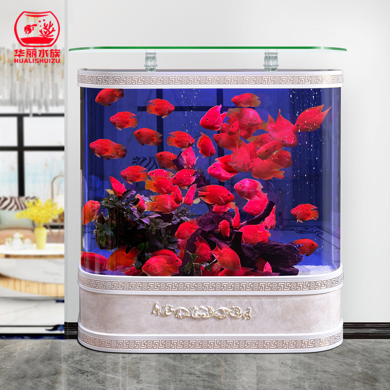 Goldfish tank aquarium Household living room large HD glass ecological bottom filter turtle tank landscaping free water change
