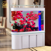 Gorgeous fish tank aquarium water-free ecological glass fish tank living room household floor-to-ceiling bullet large goldfish tank