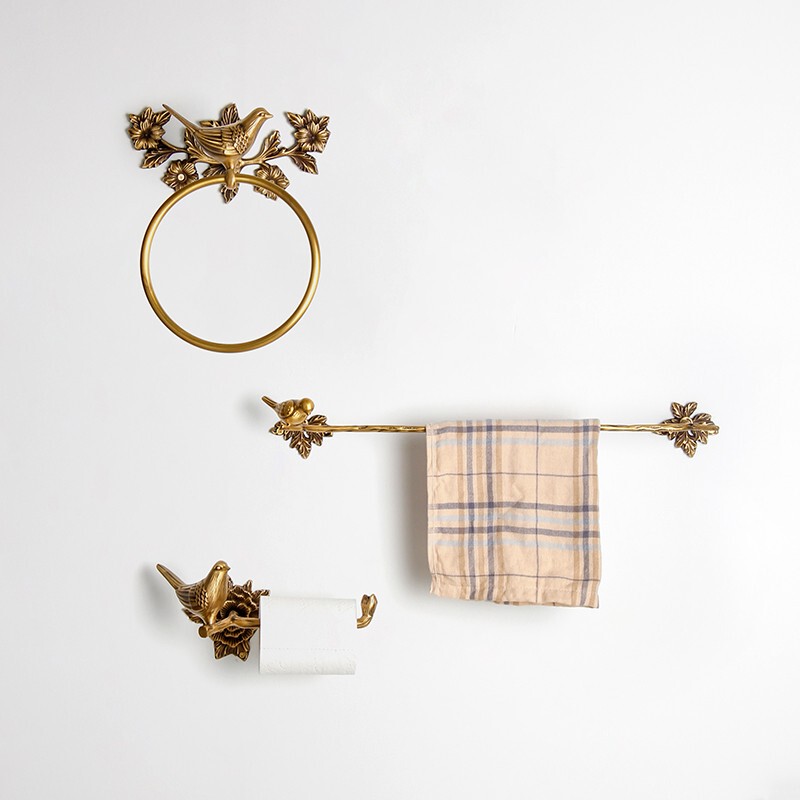 Light Luxury Brass Towel Bar Model Room Decoration Towel Ring Hanging Rod Bathroom Living Room Solid Copper Wall-Mounted Single Rod Light Luxury Brass Towel Bar Model Room Decoration Towel Ring Hanging Rod Bathroom Living Room Solid Copper Wall-Mounted Single Rod