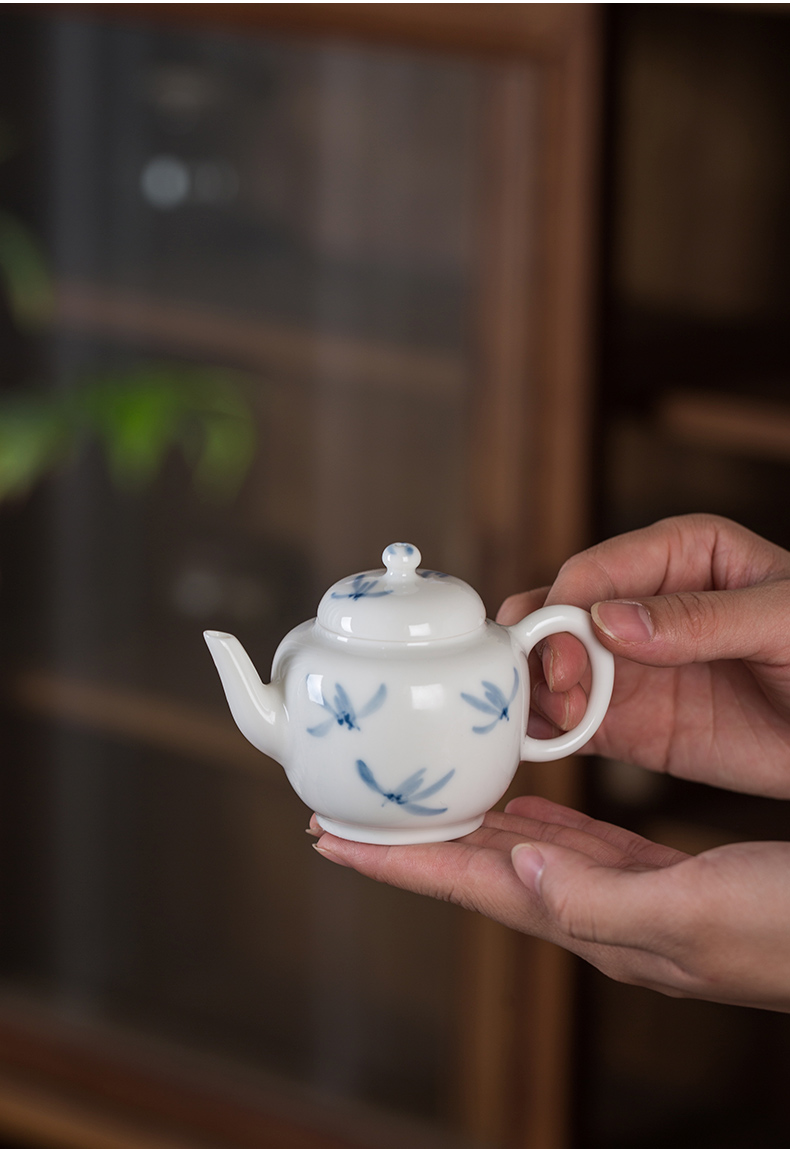Twenty - four ware ceramic tea Japanese one little teapot with a single pot of filtering the mini jingdezhen blue and white porcelain
