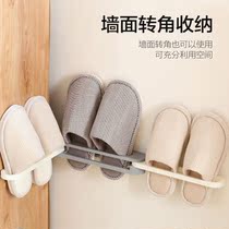 Universal mop rack 1 in 3 bathroom multifunctional folding wall hanging non-hole storage artifact Chuangmei Shengqing