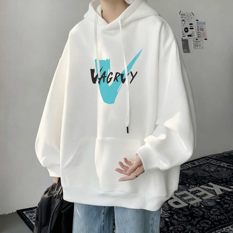 Heavyweight Thin Spring and Autumn Hooded Sweatshirt for Men, Trendy American Casual Loose Fit Student Top, Thin Jacket