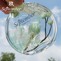 Jiuyue floating flower eternal flower gift box glass glass bottle dried flower creative birthday gift Valentines day gift ornaments