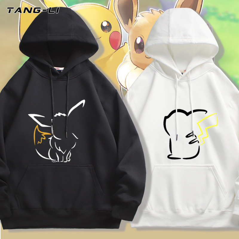 2024 New Anime Pikachu Pokémon Pattern Merchandise Hooded Sweatshirt Spring and Autumn Thin Clothing