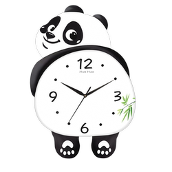 Panda Clock Wall Clock for Living Room, Silent Quartz Clock, New Model with Calendar, Creative Wall Clock, No Drilling Required